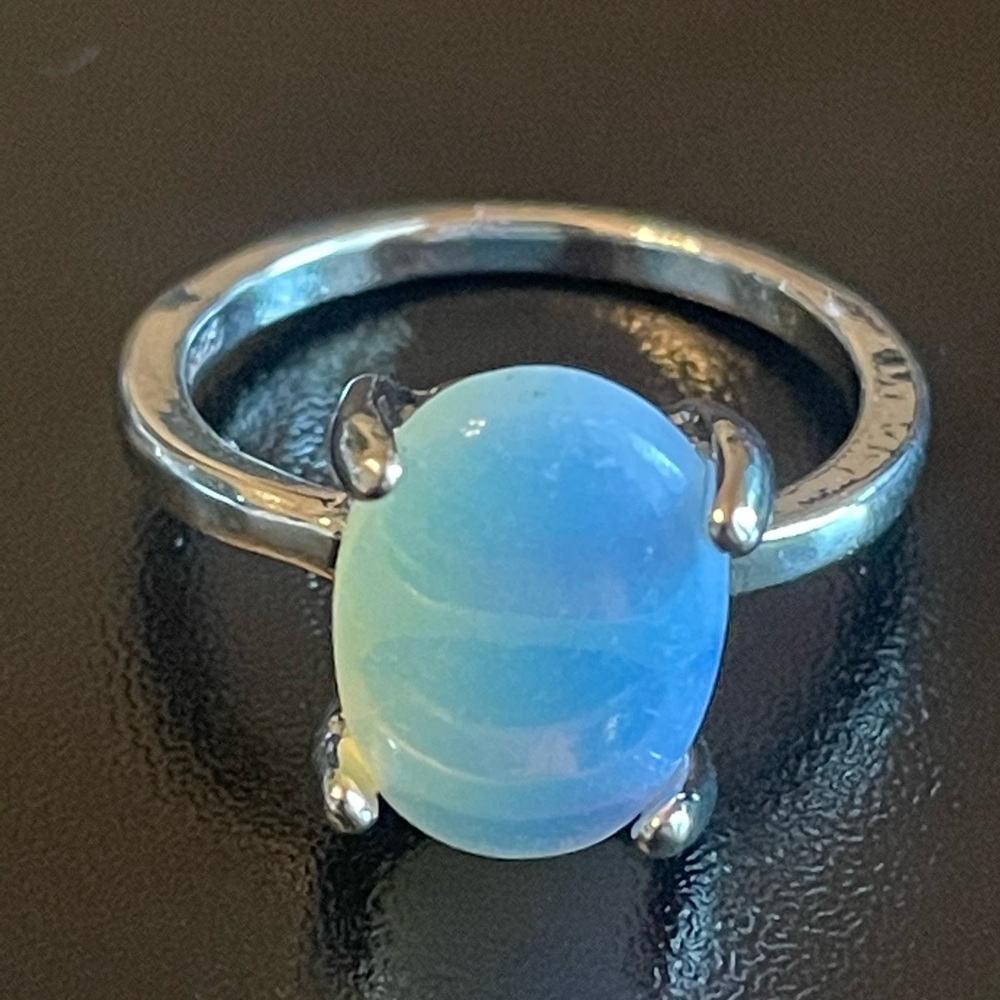 Natural opal stone S925 silver ring